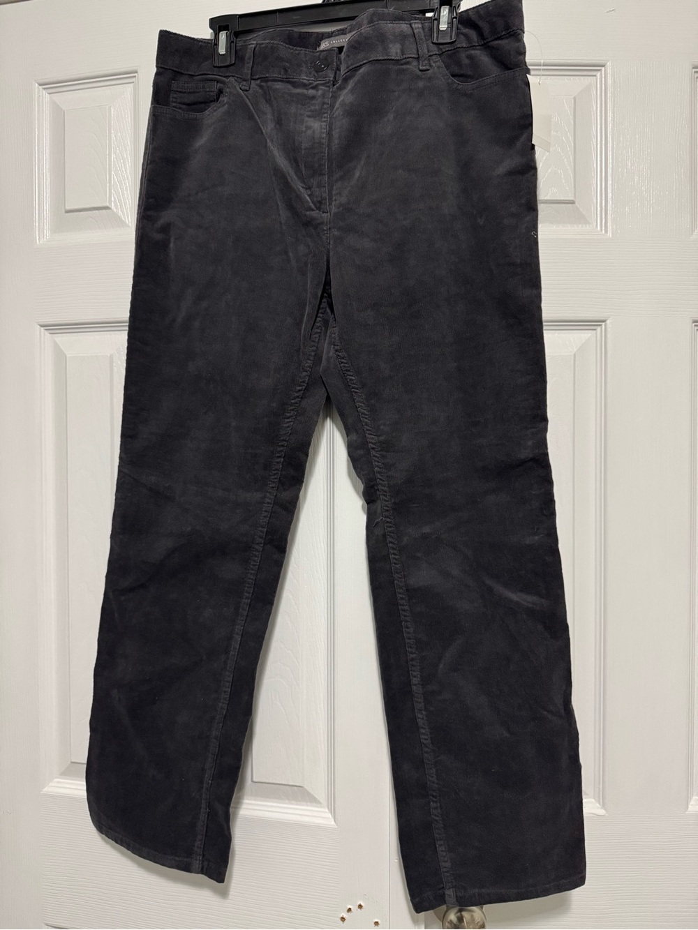 Straight-Leg Gray Corduroy Women's Pants